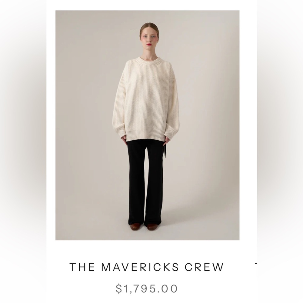 Margaret Birdseye Cashmere Cozy Chunky Knit Oversized Crewneck Sweater  $1800